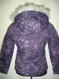 NWT FREE COUNTRY Girls Sz SMALL 7/8 Boarder Jacket Coat Hooded PURPLE 