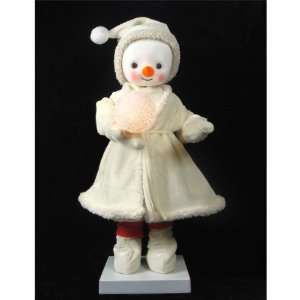   Deluxe Snow Girl Christmas Figure Holding a Snowball