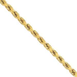    8mm, 14 Karat Gold, Diamond Cut Rope Chain   9 inch Jewelry