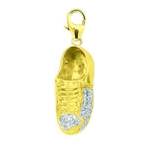  14K Yellow Gold Diamond Sneaker Charm: Jewelry