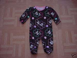 NWOT Circo Infant Girls Brown Floral Footed Sleeper 3M  