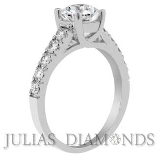   TCW 14k White Gold Round Cut Diamond Engagement Ring Certified  