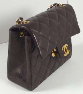 Nice Vintage Classic Chocolate Chanel Mini Flap Bag Purse W Reciept 