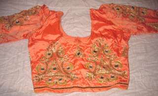 Vintage Sari Blouse Choli Top ZARDOSI MIRRORS BUST 30  