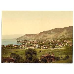   of Vevey, general view, Geneva Lake, Switzerland