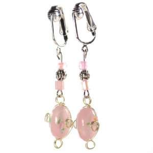 Monet Pink Spring Un pierced Earring Pair Silvery Crystal Handcrafted 