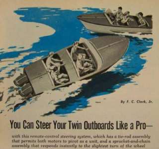 Twin Outboard Steering System 1957 HowTo build PLANS  