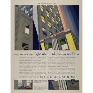 1932 Original Ad Alcoa Aluminum Skyscraper Building   Original Print 