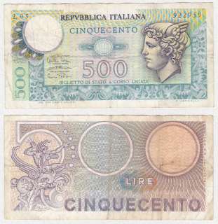 REPUBLICA ITALIANA CINQUECENTO LIRE 1974 P.94 ITALIA  