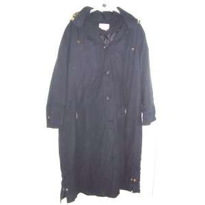  Coat Long Mid Calf Black Color Removable Hood Fur Lined 
