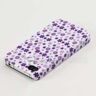 Lovely Purple Flowers Hard Cover Case for iPhone 4 4G  