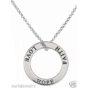   Silver Faith Hope Love Circle Necklace: Paris Jewelry: Jewelry