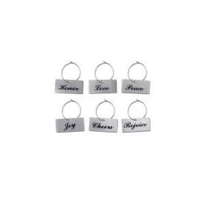  SIMPLY SAID Wine Glass Charms, Set of 6: Kitchen & Dining