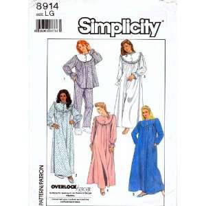  Simplicity 8914 Sewing Pattern Misses Pajamas Nightgown 