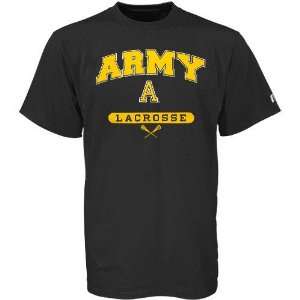  NCAA Russell Army Black Knights Black Lacrosse T shirt 