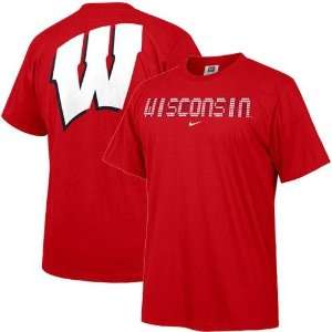  Nike Wisconsin Badgers Cardinal College Big T Shirt 