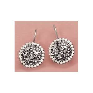    Oxidized Sterling Silver Bali Wire Earrings, 3/4 inch: Jewelry