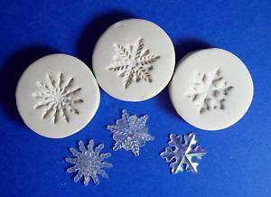 PRETTY SNOWFLAKES ~ CNS polymer clay mold scrapbook  