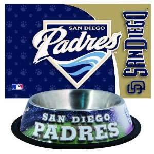  MLB San Diego Padres Pet Bowl and Mat Combo: Sports 