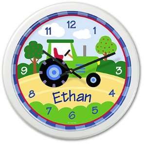 Olive Kids   Trains, Planes and Trucks Tractor Personalized Clock 