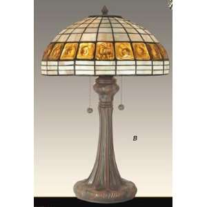   Museum Collection Amber Squares Tiffany Table Lamp: Home Improvement