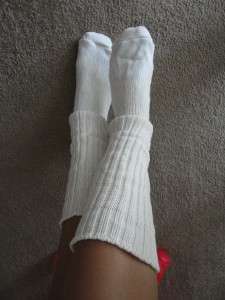 UP FOR AUCTION IS A GREAT PAIR OF WHITE THICK WOOL SOCKS. FOR ALL YOU 