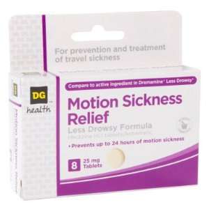  DG Health Less Drowsy Motion Sickness Relief   Tablets, 8 