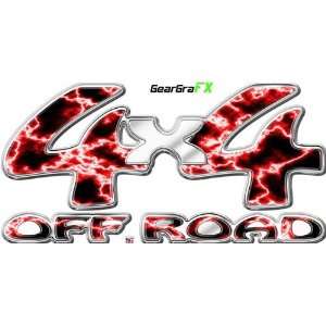  4x4 Off Road Electrify Red Truck Decal: Automotive
