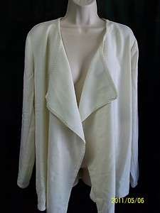 COLDWATER CREEK ivory cascade front cardigan sweater M  
