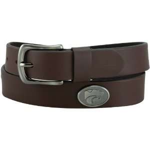   Wildcats Brown Leather Brushed Metal Concho Belt : Sports & Outdoors