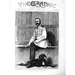   1877 Fine Art Portrait Alexander Czar Russian Man Dog: Home & Kitchen