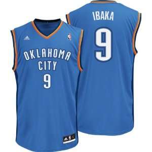  Serge Ibaka Jersey: adidas Blue Replica #9 Oklahoma City Thunder 