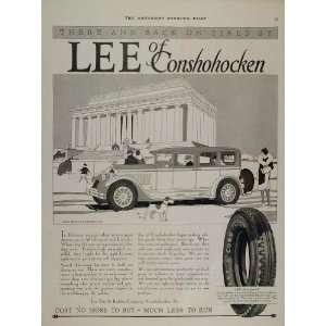  1928 Vintage Ad Lee Tires Conshohocken Lincoln Memorial 