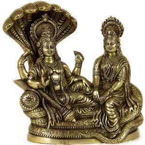    Shri Vishnu Lakshmiji on Sheshnag   Brass Sculpture
