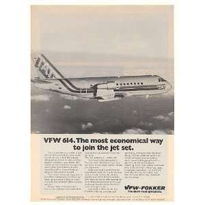  1976 TAT Airlines Fokker VFW 614 Jet Aircraft Photo Print 