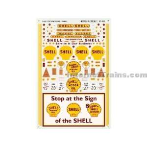   Scale Gas Station Signs Decal Set   Shell 1935 1960: Toys & Games