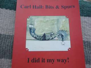   HANDMADE GAL LEG MARKED SPURS WITH COMPANION BOOK BY CARL HALL  