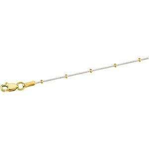  14k Two tone Gold 16 inch 0.75 mm Bead Choker Necklace in 
