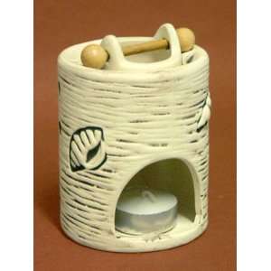  SHANTI Ceramic Oil Burner with Shell Design: Home 