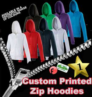   Personalised Zip Hoodie   Design your own   Add Your Text or Logo
