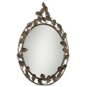 Uttermost 42 Serino Mirror Heavily Antiqued Silver Champagne Leaf 