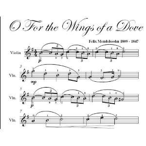  O for the Wings of a Dove Mendelssohn Easy Violin Sheet 