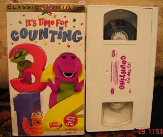 Barney Its Time For Counting VHS Video Actimates Educational Toddler 