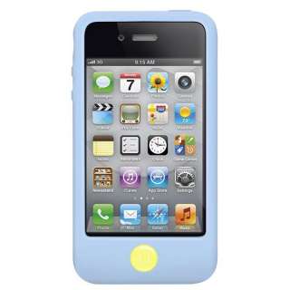   For iPhone 4 4S Baby Blue w 2 screen guards port covers cloth  