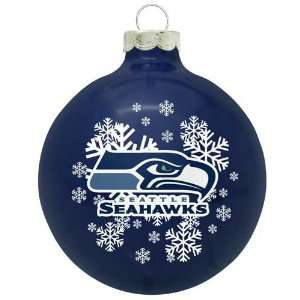 Seattle Seahawks Small Painted Round Christmas Tree Ornament:  
