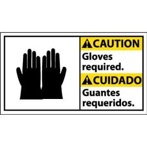    SIGNS 10 X 18 CAUTION GLOVES REQUIRED/CUIDADO