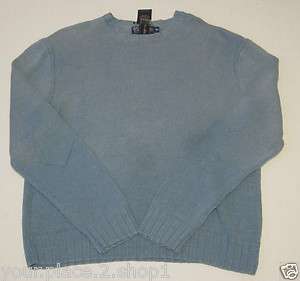 Polo Ralph Lauren Mens Crewneck 55% Linen/45% Cotton Medium Blue 