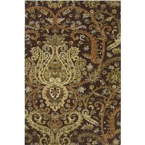 Surya Ancient Treasures Leaves Scrolls Brown Gold Transitional 8 