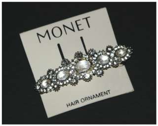 Monet Crystal Rhinestone Hair Ornament Barrette Clip  