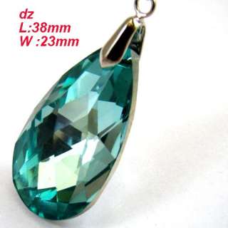 c8234 Sparking Faceted Teardrop Glass Crystal Pendant Necklace Fashion 